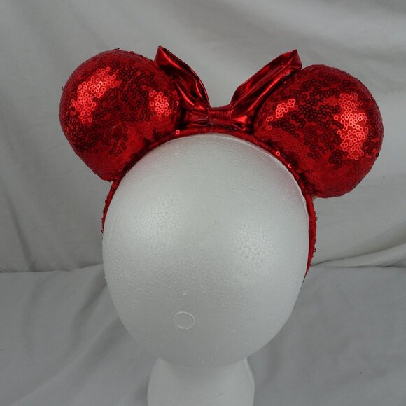 Disney Minnie Mouse Ears Red Sequin Headband - Picture 3 of 10